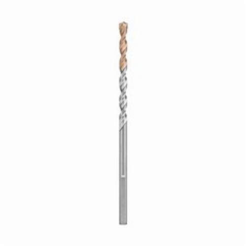 Hammer Drill Bit, Premium Percussion, 9/16 in Drill Bit, 6 in Overall Length, 4 in Cutting Depth, 4 Flutes, Spiral Flute, 4 in Flute Length, 1/4 in Shank, Flat/Round Shank, Rock Carbide® Point, Right Hand Cutting Direction, Carbide Cutting Edge, Carb