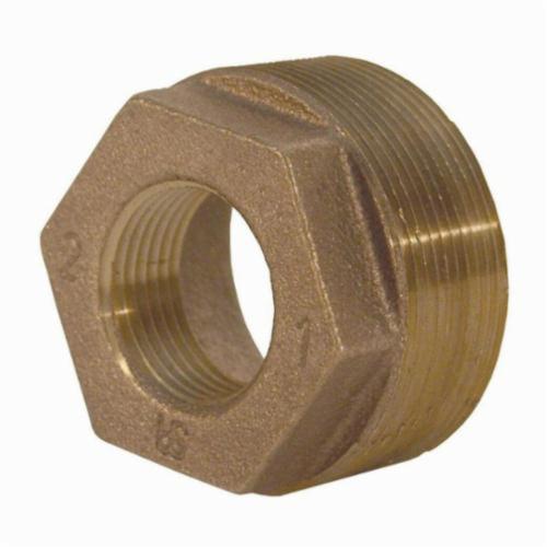 Reducer Bushing, Hex Head, Bushing Fitting/Connector, 2 x 1 Inch Nominal, MNPT x FNPT End Style, 125 lb Pressure Class, Brass
