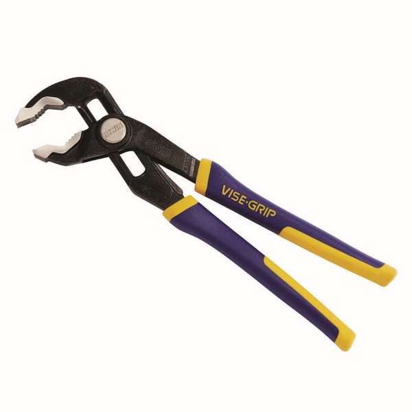 Groove Lock Plier, Adjustable, Series: GV10, 2-1/4 in Nominal Capacity, V-Shape, Alloy Steel Jaw, 10 in Overall Length, Grip/Non-Slip Handle, Plastic/Vinyl Handle, Black Oxide, Blue/Yellow Handle