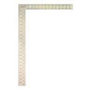 Carpenter Square, 16 x 24 in Size, Graduations: 1/8 in, 1/10 in, 1/12 in and 1/16 in, Measuring System: Imperial, 0.08 in Thickness, Steel, Silver