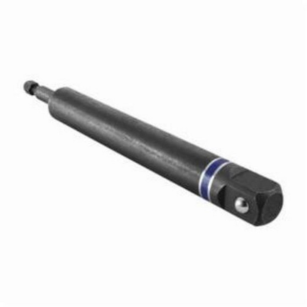 Socket Adapter, Ball Lock, Yes Impact Rated, Measurement System: Imperial, Hex x Square Drive, 1/4 x 1/2 in Male Drive, 6 in Overall Length, Male x Male Adapter, Chrome Molybdenum Steel, Black Oxide
