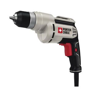 Corded Drill, 3/8 in Chuck, Keyless Chuck, 0 to 2500 RPM Speed, 140 in-lb Torque, 120 VAC, 6.5 A, Plastic Housing Material, Soft Handle, Black/Gray, Variable Speed Trigger Switch Control, 10.94 in Overall Length, 10.88 in H Dimensions