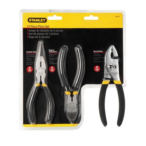 Plier Set, Basic, 3 Piece, Specifications Met: ANSI, Forged Steel