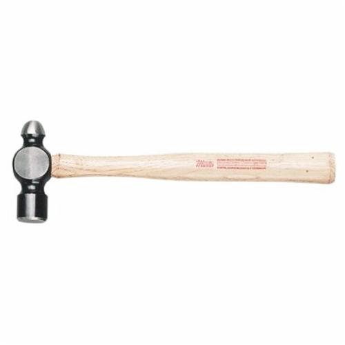 Ball Pein Hammer, 9-1/2 Inch Overall Length, Flat/Striking Face, 2 oz Head, Forged Alloy Steel Head, 5/8 Inch Head Width, 2-1/16 Inch Head Length, Hickory Wood Handle