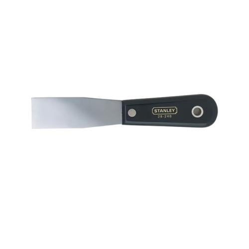 Putty Knife, Full Tang Blade, 3-5/8 in Blade Length, 1-1/4 in Blade Width, Flexible Blade Flexibility, Steel Blade, 3-7/8 in Handle, Nylon Handle, Black