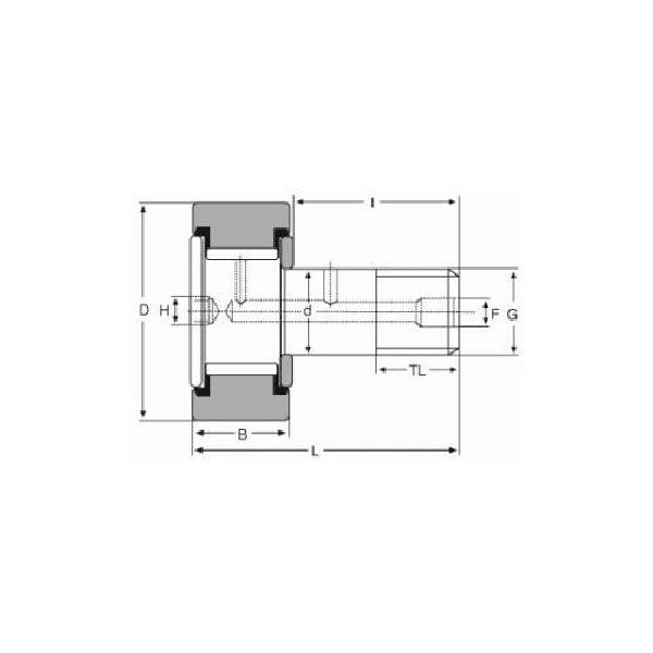 Cam Follower, Cylindrical Outside Diameter, Series: CRSB, 2.5 Inch Roller Diameter, 1.5 Inch Roller Width, 1 Inch Stud Diameter, Standard Stud, Sealed Closure, Hex Socket Head