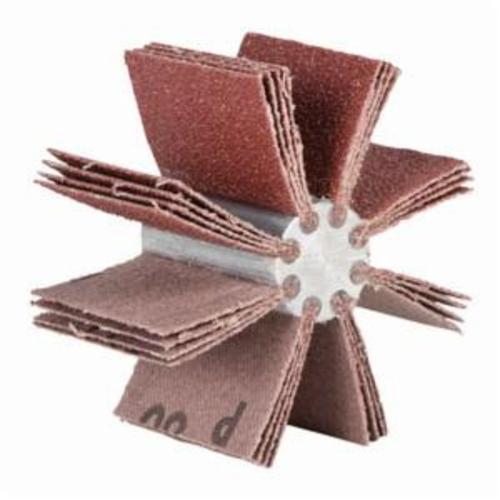 Coated Bore Polisher, 4-Ply Plain Flap, Series: B-820, 1-1/2 in ID x 4-3/4 in OD Wheel Diameter, P60 Grit, Medium Grade, Aluminum Oxide Abrasive, 10000 RPM Maximum, Cotton Backing, X-Weight Backing Weight, No Interleaf