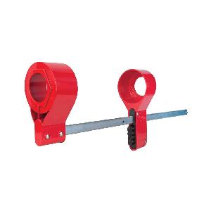 Blind Flange Lockout Device, Large, Aluminum with Hardened Steel Slide Bar, Black/Red/Silver