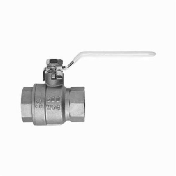 Ball Valve, Lead Free, 3/8 Inch Nominal, FNPT, 600 psi WOG, 150 psi WSP, -22 to 302 °F, Full Port, Media: Cold Water, Oil, Gas and Saturated Steam, Lead Free Brass Ball, Brass Body, Brass Stem/PTFE Ball Seat Trim, PTFE Stem Padding/Seal, 1.732 Inch Height x 1.756 Inch Width, Import