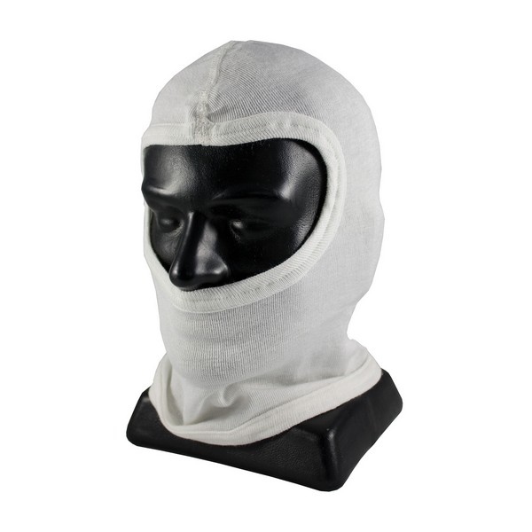 Flame Resistant Balaclava, Double Layer, Universal, White, 100% Nomex®, Full Face Closure