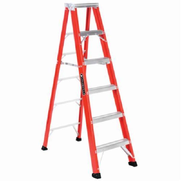 Step Ladder, Type IAA Non-Conductive Weather Resistant, Series: FS1300HD, 6 ft Ladder Height, 375 lb, ANSI Code: A14.5, Fiberglass, 5 Steps, 41-1/8 in Base Spread, 21-3/4 in Bottom Width