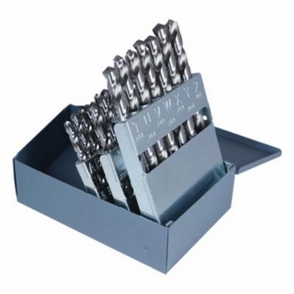 Jobber Length Drill Set, Series: 2002G, Imperial System of Measurement, A Minimum Drill Bit Size, Z Maximum Drill Bit Size, 118 deg Drill Point Angle, 26 Piece, Specifications: 4XD in Depth of Cut, Radial Point, Right Hand Cut, Spiral Flute, Straight