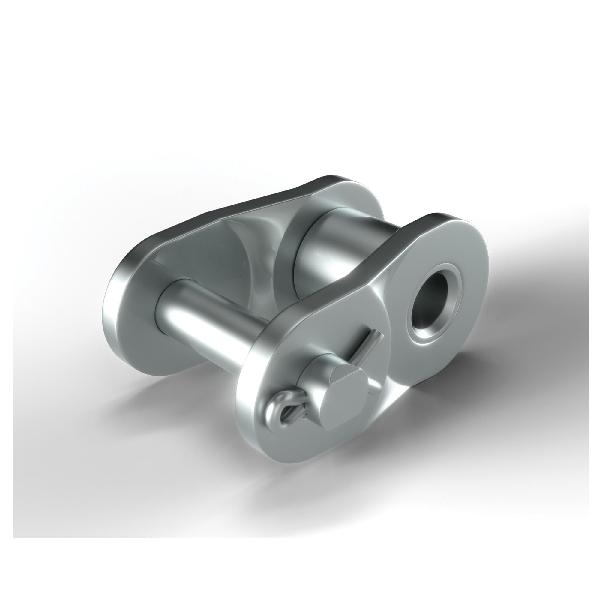 Offset Link, #40 Chain, 1/2 in Pitch, 0.156 in Pin Dia, 0.457 in Link Plate Height, 0.06 in Link Plate Thickness, Nickel Plated