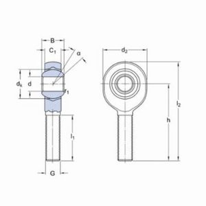 Male Rod End, Radial Bearing, 0.3937 Inch Bore Diameter, 1.1417 Inch Outside Diameter, 0.5512 Inch Width, M10 x 1.1024, M10 Rod End Size, 1.8898 Inch Center Line Length, 2203 lbf Dynamic/2810 Static lbf, -40 to 75 °F, Steel, Zinc Plated, 1.1417 Inch Width x 2.5197 Inch Height