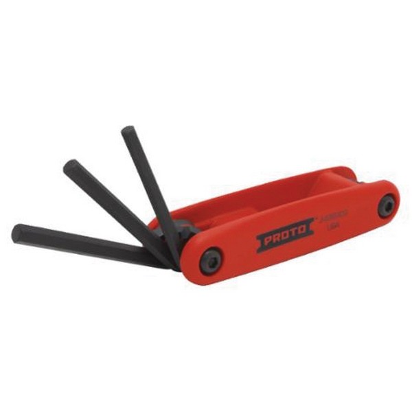 Hex Key Set, Folding Short Arm, Measurement System: Imperial, 9 Piece, 5/64 to 1/4 in Hex, Cushioned Palm Grip Handle, Specifications Met: ASME B18.3, Specifications: 1-7/16 to 2-3/4 in L Bits, Alloy Steel, Black Oxide