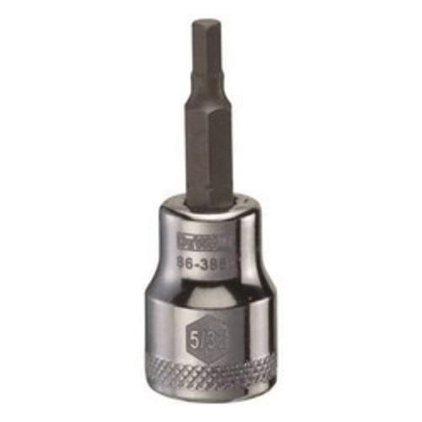 Socket Driver Bit, Measurement System: Imperial, 3/8 in Drive, Hex Bit, 5/32 in Bit, Chrome Vanadium Alloy Steel, Polished Chrome