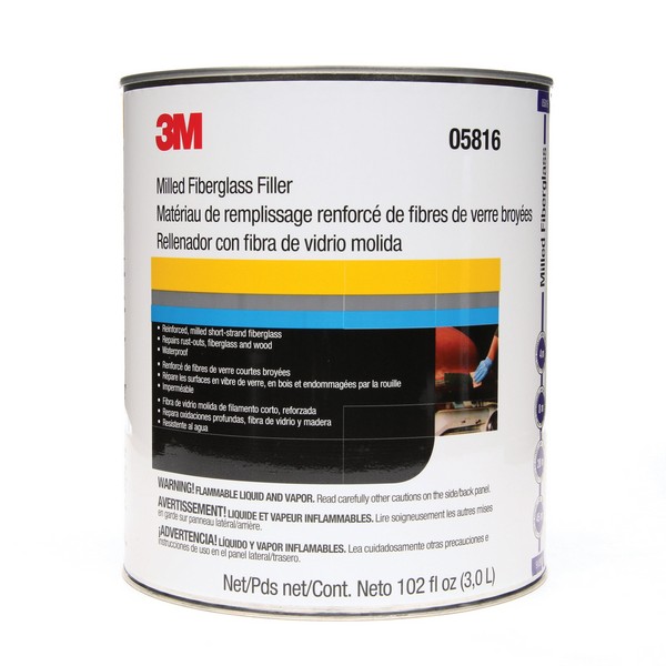 Fiberglass Reinforced Filler, 2-Component 2-Part Short Strand, Series: Mar-Glass®, 1 gal Container, Can Container