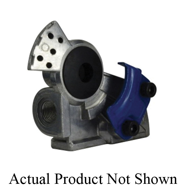 Gladhand, Emergency, Specifications: 3/8 Inch FPT Port, Angle Mount, Black Rubber Seal, Aluminum, Red