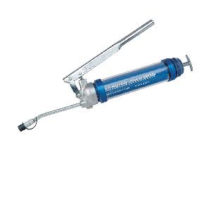 Heavy Duty Grease Gun With 2 Inch Rigid Extension, 16 Oz Clear Tube, 4500 psi Operating, Lever Action Drive