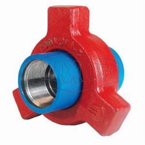 Hammer Union, Series: 1002, Union Fitting/Connector, 3 Inch Nominal, Butt Welded End Style, SCH 80 Schedule, 10000 psi NSCWP Pressure, Forged Steel, Blue/Red, -20 to 250 °F