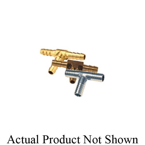 Tee Splicer, Fitting/Connector Type: Coupling, 1/4 Inch Nominal, Hose Barb End Style, 0.71 Inch Length, 3 Barb, 0.71 Inch Barb Length, 250 psi Pressure, 72 °F, Brass