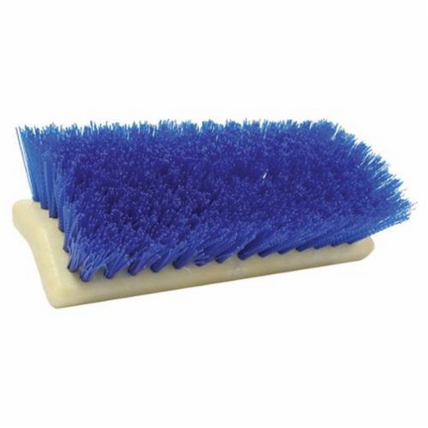 Scrub Brush, Rectangular End, Foam Block, 10 in L Block, 1-3/4 in Trim Length, Polypropylene Trim, Blue Trim Color, Foam Handle, 10 in Overall Length
