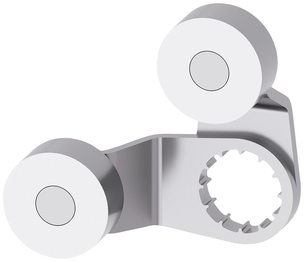 Fork lever, Mechanical Position, Series: 3SE5, 27 mm Arm Length, 19 mm Roller Dia, 7.2 mm Roller Width, Steel Roller, Stainless Steel Arm