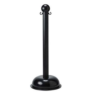 Warning Post, Round Stanchion, 3 in Post Diameter, 41 in Post Height, Polystyrene Post, Solid Post, Dome/Fillable Non-Conductive Base, 16 Inch Diameter Base, B-900 Polyethylene Base, For Use With: Sign Holder