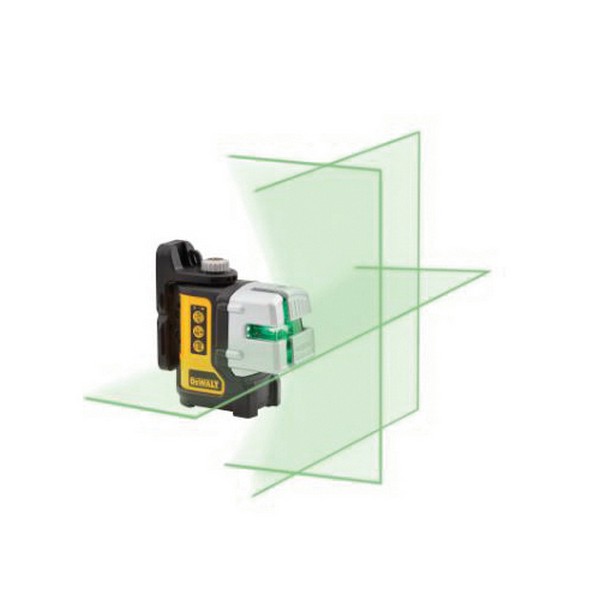 Laser Level, 3-Line, +/-1/8 in at 30 ft Accuracy, (4) AA Battery Power Source, 90 deg Auto Leveling, Laser Class: Class 2, Plastic, Green