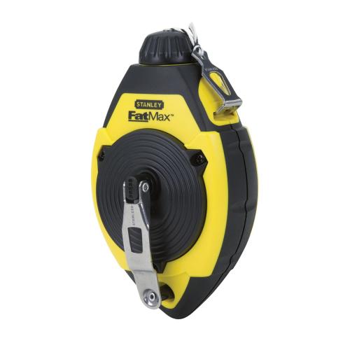 Chalk Line Reel, 100 ft Line Length, Nylon/Polyester Line, 4 oz, Folding Recessed Plastic Crank Handle, Fast Rewind Retraction, Refill Screw Cap Door, 3:1 Gear Ratio, ABS/Rubber Grip Case, Black/Yellow Case