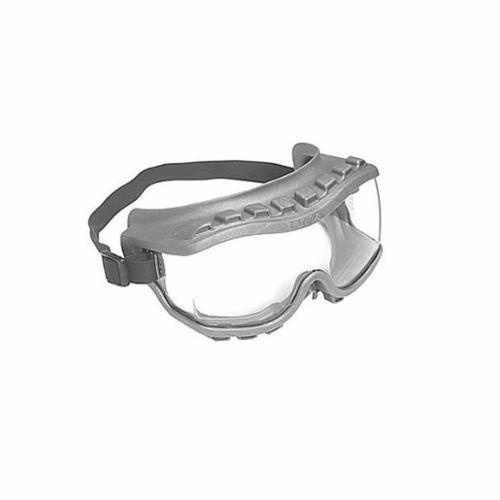 Protective Goggles, Indirect Vent, Universal Size, Uvextra® Anti-Fog Lens Coating, Clear Lens, OTG Frame, Gray Frame, TPE Frame, Polycarbonate Lens, Fabric Strap, Specifications Met: ANSI Z87+, CSA Z94.3, Yes % UV Protection, Adjustable Temple