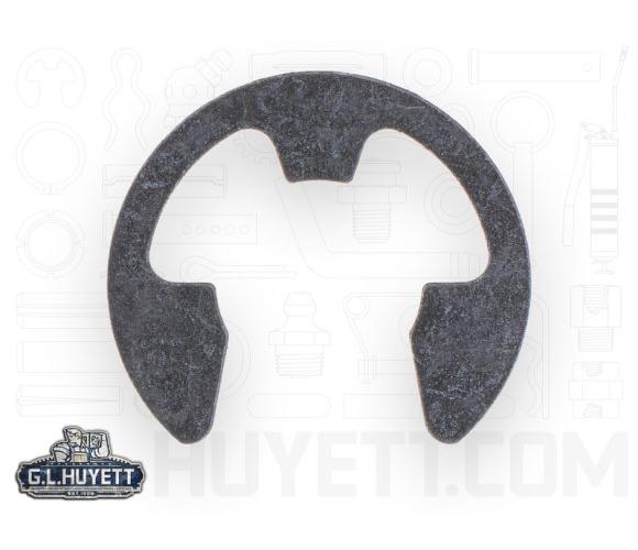 E-Clip, External Stamped Style, Measurement System: Imperial, 0.313 in Shaft Diameter, Carbon Spring Steel, Phosphate, Fits Groove Diameter: 0.25 in, 0.5 in OD, 0.025 in Thickness, HR 30N 66.5-71 Hardness