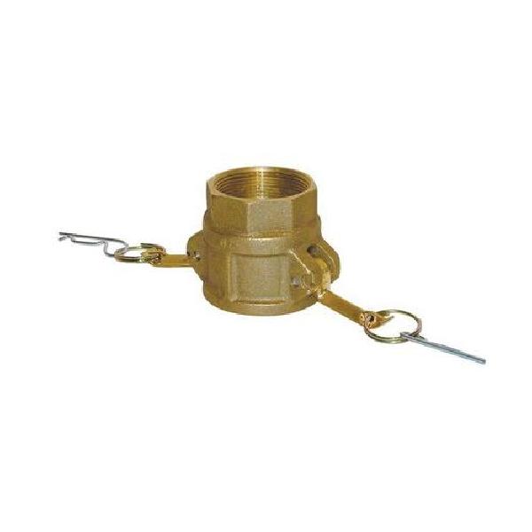 Cam and Groove Coupler, Type D, Series: 4494X, Coupler Fitting/Connector, 2 Inch Nominal, Female Coupler x FNPT End Style, 250 psi Pressure, -150 to 450 F Casting, -40 to 212 F Gasket, Brass, Import