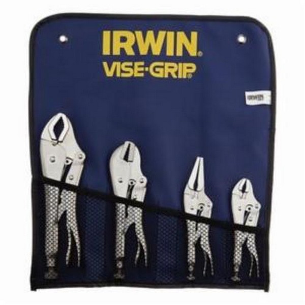 Plier Set, Locking Pliers, 4 Piece, No Insulated Handle, Alloy Steel, 12 x 6 x 6 in Dimensions