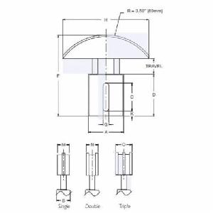 Chain Tensioner, Linear Single, Series: CT Series, #50, Aluminum, 5.5 in L x 0.87 in W x 6.4 in H