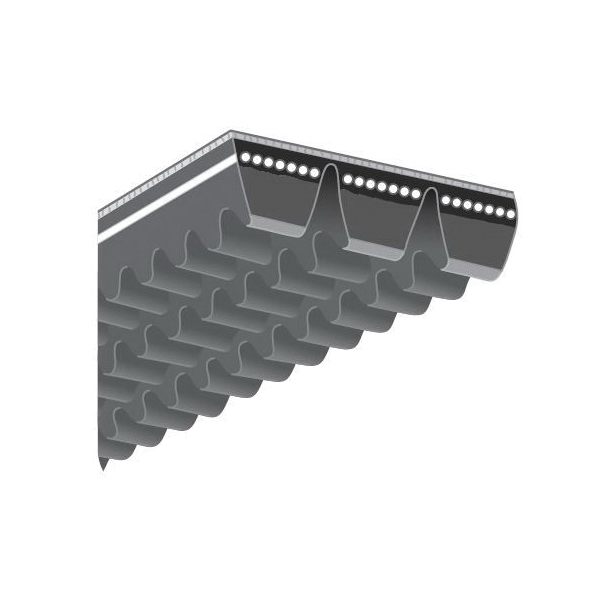 Combo V-Belt, Banded Cog, 5VX Section, 2.07 in Top Width, 112 in Outside Length, 0.64 in Thickness, 3 Ribs, 4.4 in Minimum Pulley Dia, Rubber