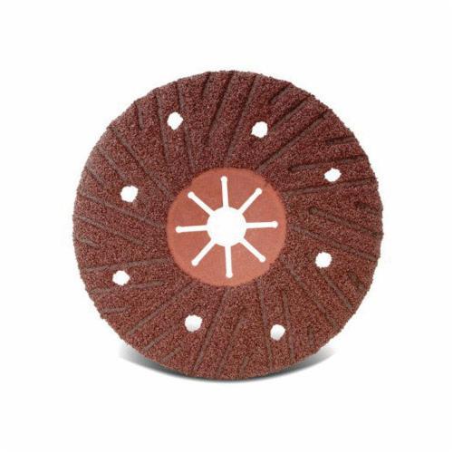 Coated Abrasive Disc, Domed Semi-Flex, 7 Inch Diameter, 7/8 Inch, 24/Extra Coarse, Aluminum Oxide Abrasive, Fiber Backing, Soft Bond, Type 29 Attachment, Applicable Materials: Cold Rolled, Stainless Steel, Bronze, Aluminum and Iron