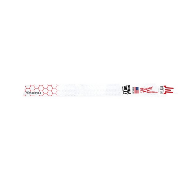 Reciprocating Saw Blade, Demo Profile, Series: SAWZALL®, 12 in Length, 1 in Width, 0.043 in Thickness, 18 TPI, 1/2 in Tang, Universal Tang, Bi-Metal Cutting Edge