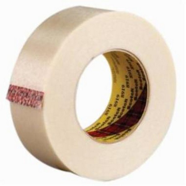 Filament Tape, High Strength Reinforced, 55 m Length, 48 mm Width, 8 mil Thickness, Glass Yarn Filament, Clear, Synthetic Rubber Adhesive, Polypropylene Backing, 60 in-oz Adhesion Strength, 600 in-lb Tensile Strength, Specifications Met: ASTM D3759/D