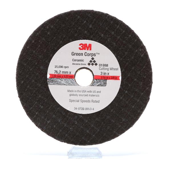 General Purpose Cut-Off Wheel, 3 Inch Wheel Diameter, 0.0625 Inch Wheel, 0.375 Inch Center Hole, Aluminum Oxide Abrasive