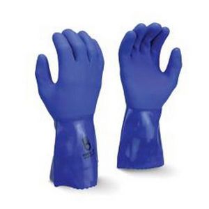 Chemical-Resistant Gloves, Series: 6601, S Size, Nitrile Palm, Nitrile/PVC, Liquidproof Style, Gauntlet Cuff, Triple Dipped PVC Coating, 12 in Length, Resists: Chemical and Oil