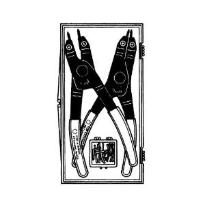 Retaining Ring Plier Kit, Replaceable Tip Pliers, For Use With: 1/4 to 2 in Internal or External Rings, Steel