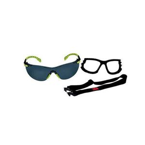 Anti-Fog Lens, Series: 1000, Universal Size, Scotchgard™ Anti-Fog Lens Coating, Gray Lens, Half-Frame, Black/Green Frame, Plastic/Foam Lined Frame, Polycarbonate Lens, Yes % UV Protection, Standard Temple, Specifications Met: ANSI Z87.1-2015, CSA Z94.3