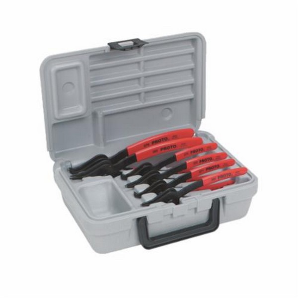 Plier Set, Convertible Retaining Ring, 6 Piece, Specifications Met: ANSI B107.19, US Federal GGG-P-480, Alloy Steel, Red