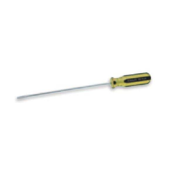 Screwdriver, Stubby, Measurement System: Imperial, Keystone Slotted/Standard Point, 1/4 in Point, 3-1/2 in Overall Length, Round Shank, 1-1/2 in Shank Length, Steel Shank, Specifications Met: ASME Specified, Ergonomic/with Anti-Roll Handle, Acetate H