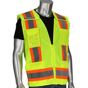 High Visibility Vest, Series: 302-0505, 4XL Size, Hi-Viz Lime Yellow