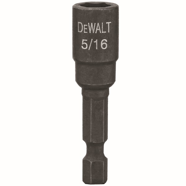 Nut Driver, Magnetic, 5/16 in Drive, Hex Drive, 1/4 in Shank, Hex Shank, 5/16 in Hex, 1-7/8 in Overall Length, Steel, Magnesium Phosphate