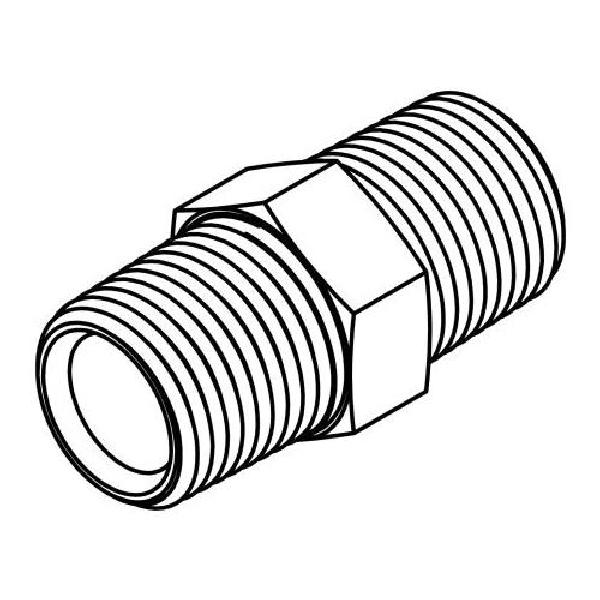 Pipe Nipple, Hex Straight, Series: 5404, 1/8-27 Nominal, MNPT End Style, 316 Stainless Steel