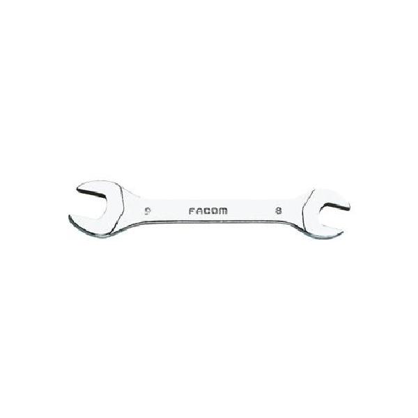 Wrench, Short Standard Stubby, Measurement System: Metric, Open End Wrench, 8 x 9 mm Wrench Opening, 3-1/2 in Overall Length, 45/64 x 25/32 in Open End Width, 1/8 in Open End Thickness, Angled/Double Head, 15˚ Head, Flat Handle, Specifications Met: A