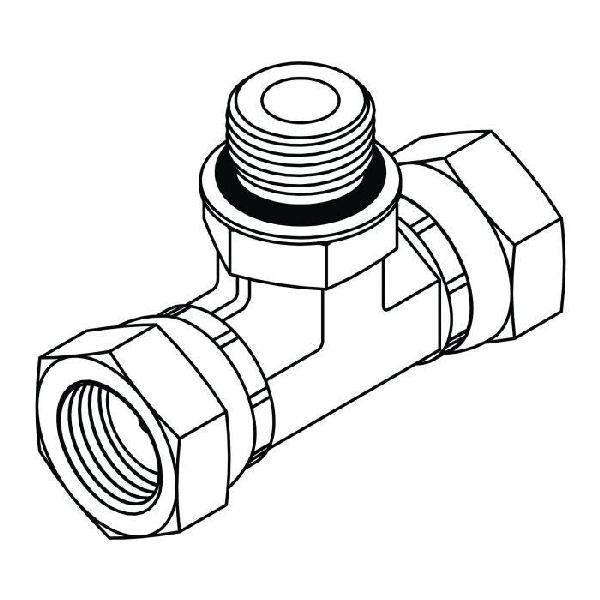 Branch Tee, Series: 6911, 7/16-20 x 1/4-18 x 1/4-18 Nominal, Male O-Ring x Female Pipe Swivel x Female Pipe Swivel End Style, Steel, Trivalent Chromate Plated, Silver